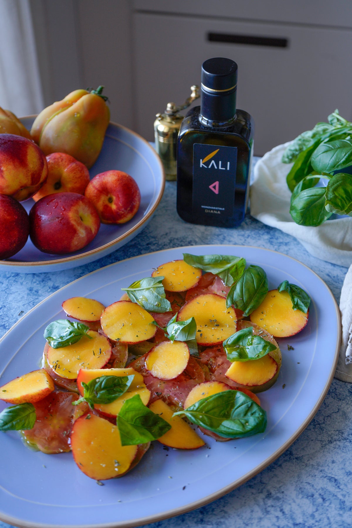 Peach and tomato salad